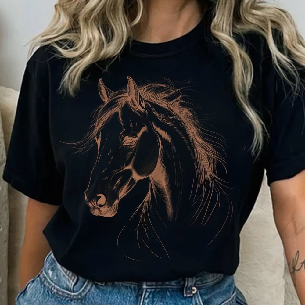 Horse Western Graphic T-Shirt NWT